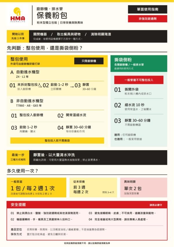 好媽廚餘機保養粉包（每袋 8 小包）